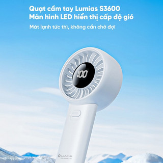 [Quà tặng không bán] Quạt cầm tay Lumias S3600 - 3600mAh, 5 cấp độ gió - Màn hình LED hiển thị cấp độ gió