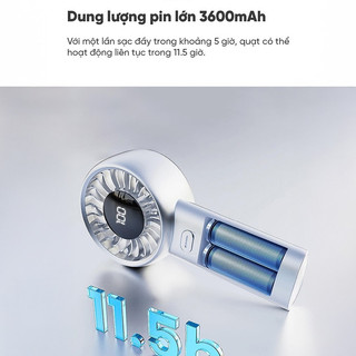 [Quà tặng không bán] Quạt cầm tay Lumias S3600 - 3600mAh, 5 cấp độ gió - Màn hình LED hiển thị cấp độ gió