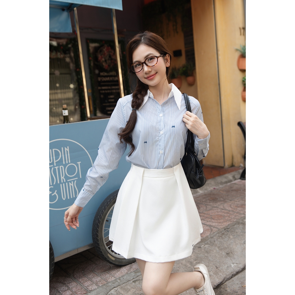 Chân Váy Nữ Gmorning - GUMAC Form A Xếp Ly Dáng Xòe Có Túi Hai Bên Thời Trang YVG04064