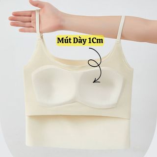 Áo Bra Nữ Su Gân Tăm 2 Dây Quyến Rũ Mút Vừa Êm Ái, Áo Croptop Mềm Thoáng Tôn Dáng King Shop B-6683