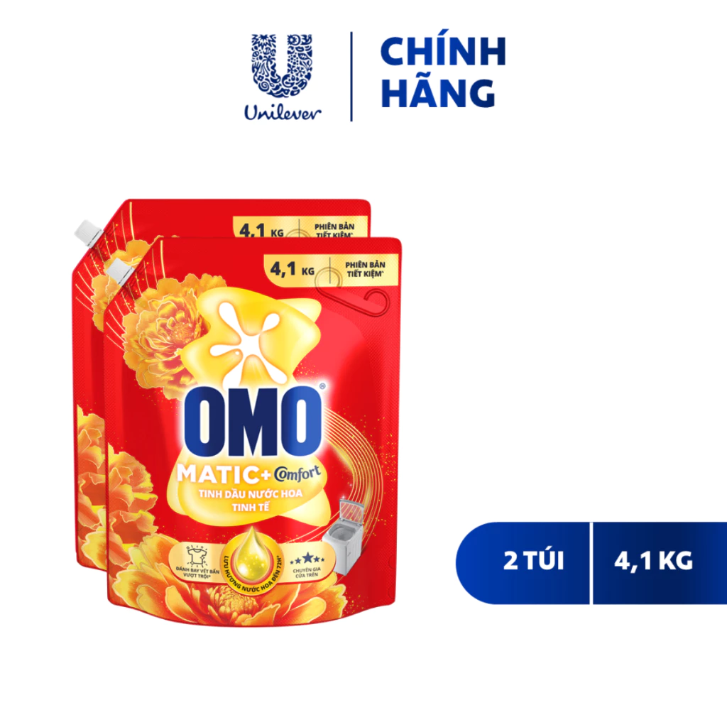 Combo 2 Nước giặt OMO Matic Hương Nước Hoa Comfort 4.1KG (túi)