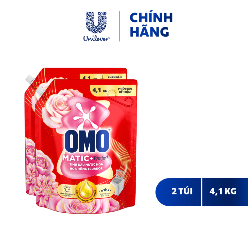 Combo 2 Nước giặt OMO Matic Hương Nước Hoa Comfort 4.1KG (túi)