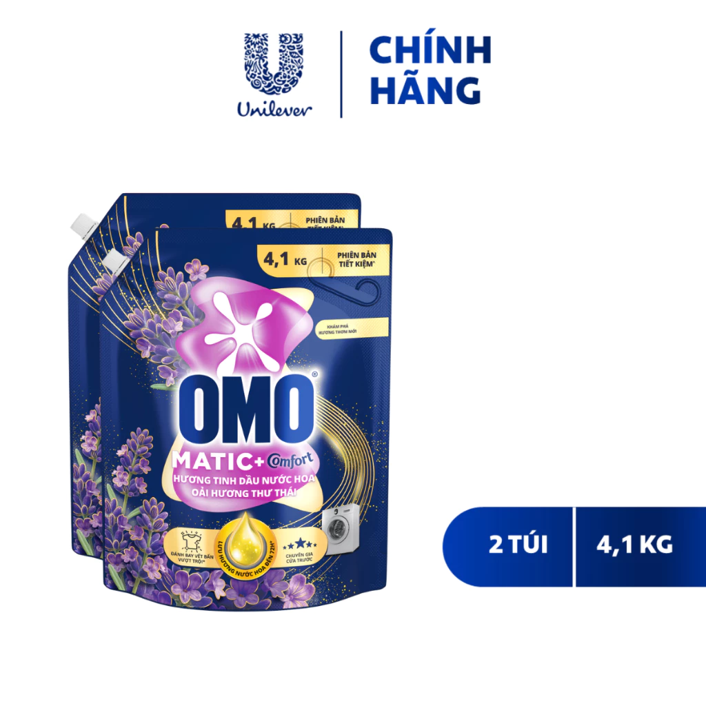 Combo 2 Nước giặt OMO Matic Hương Nước Hoa Comfort 4.1KG (túi)