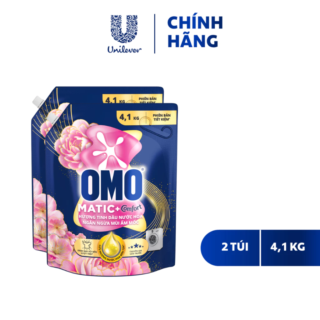 Combo 2 Nước giặt OMO Matic Hương Nước Hoa Comfort 4.1KG (túi)