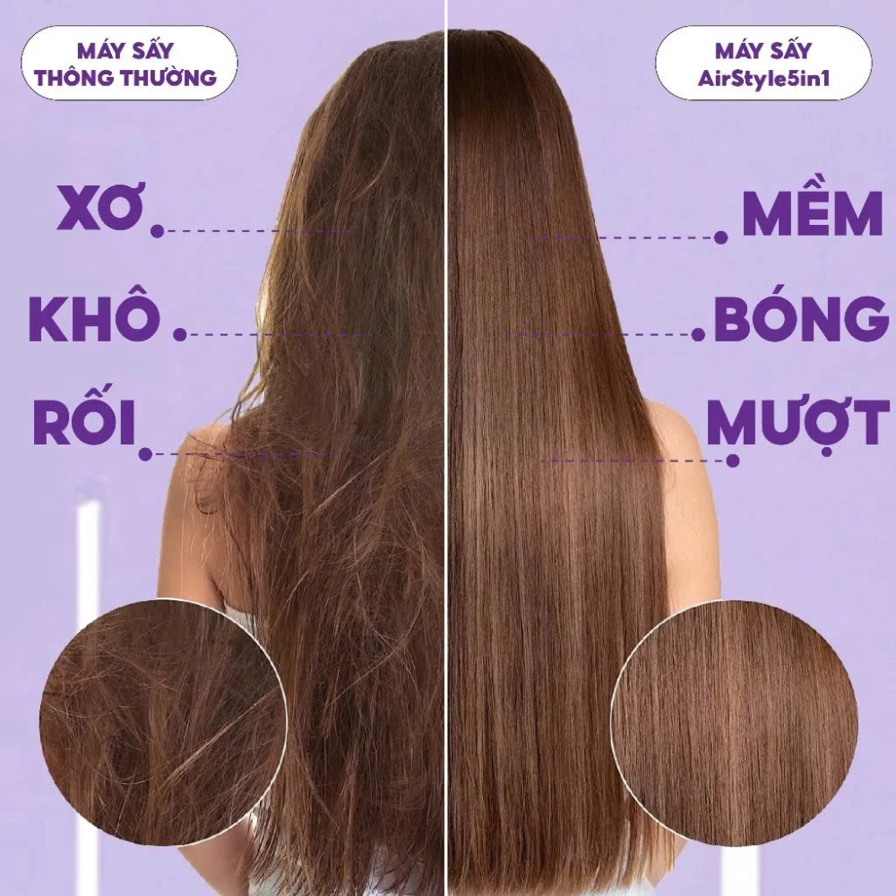 Máy Sấy Tóc Tạo Kiểu Chính Hãng 5in1 AirStyler Masuto Với Công Nghệ Ion Âm Bảo Vệ Tóc, BH 24 Tháng