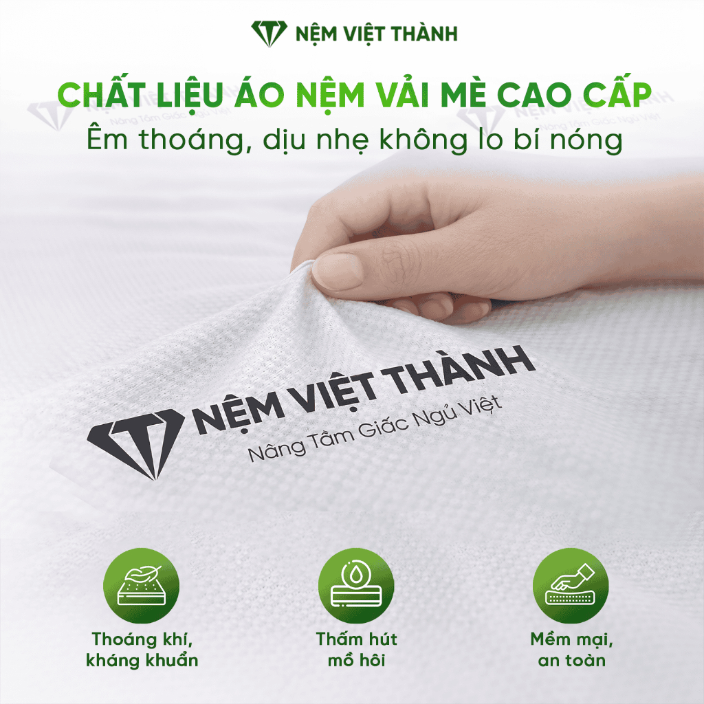 [QUÀ TẶNG CAO CẤP] Nệm Foam Massage Hoạt Tính Gấp 2 Việt Thành, Cấu Trúc Gấp 2 Tối Ưu, Nâng Đỡ, Đàn Hồi, Bảo Vệ Sức Khỏe