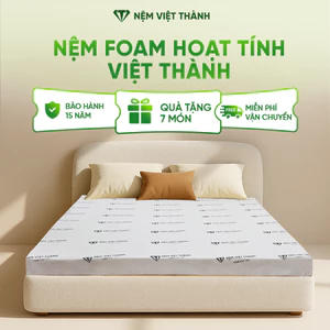 Nệm Foam LIVING Hoạt Tinh Việt Thành Cao Cấp, Cao Su Kết Hợp Foam Kháng Khuẩn, Khử Mùi, Chống Nấm Mốc