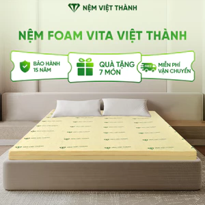 Nệm Foam VITA Việt Thành Nguyên Tấm Cao Cấp, Nâng Đỡ Cột Sống, Thoáng Khí, Êm Ái, Bảo Hành 15 Nam Xẹp Lún