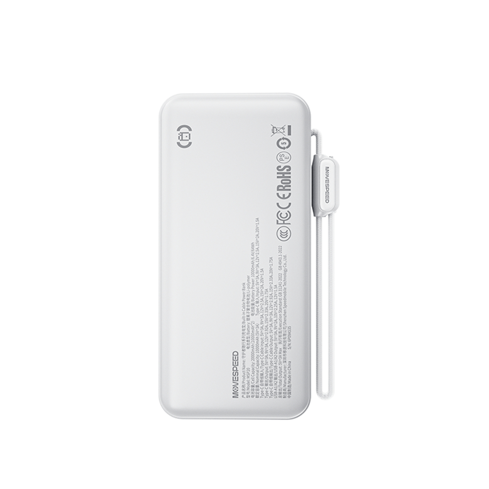 Pin sạc dự phòng MoveSpeed 20000mAh 35W tích hợp màn hình LCD hiển thị dung lượng pin MSP20 | BigBuy360 - bigbuy360.vn