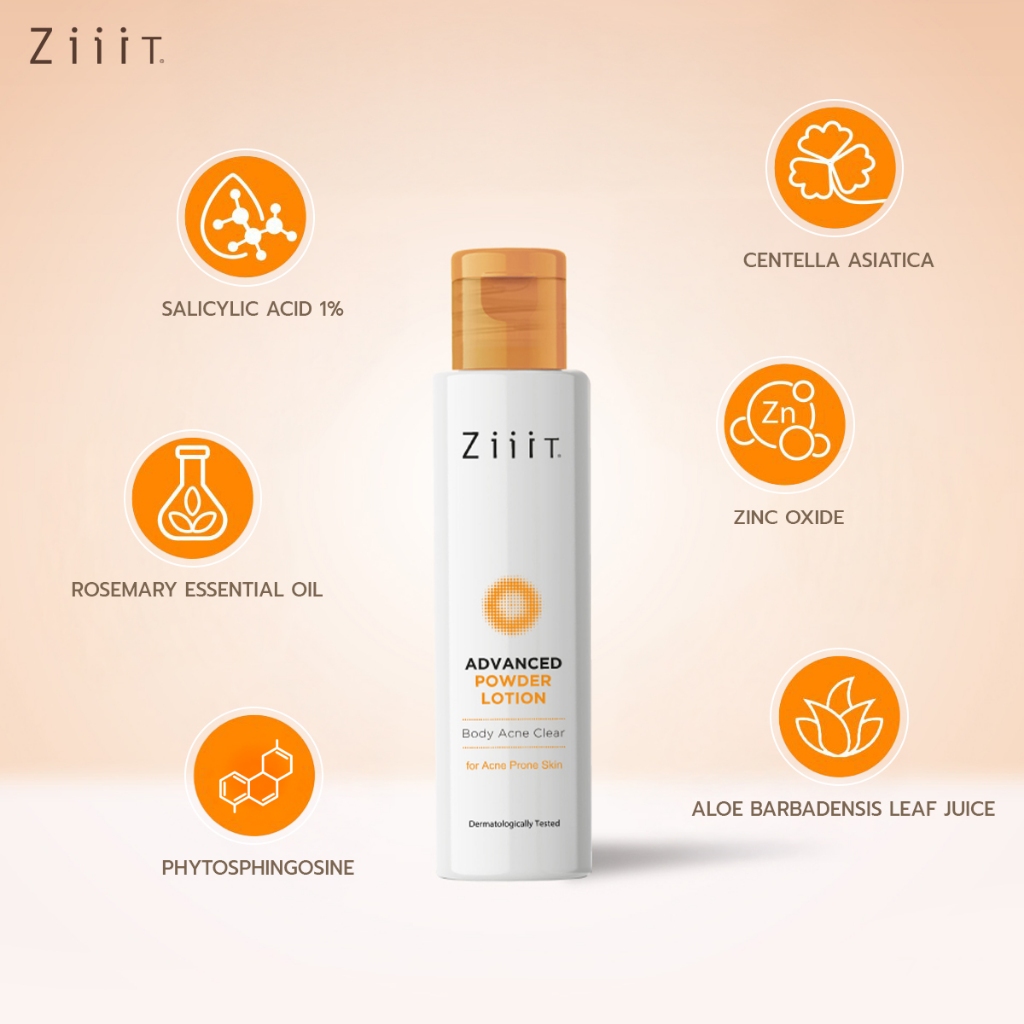 Sữa Dưỡng Thể Hỗ Trợ Giảm Mụn, Làm Mịn Da Và Giảm Viêm Nang Lông BHA 25ml ZiiiT Advanced Powder