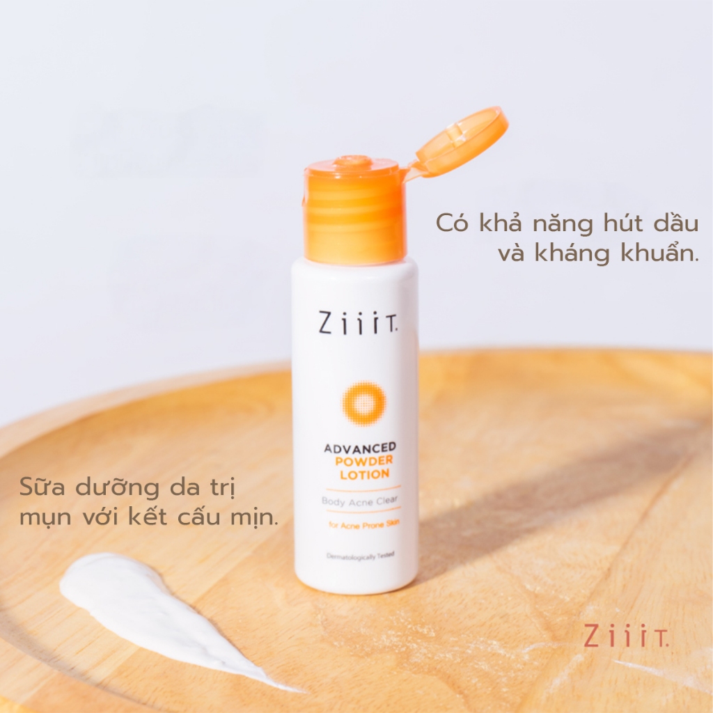 Sữa Dưỡng Thể Hỗ Trợ Giảm Mụn, Làm Mịn Da Và Giảm Viêm Nang Lông BHA 25ml ZiiiT Advanced Powder