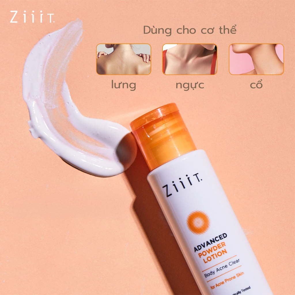 Sữa Dưỡng Thể Hỗ Trợ Giảm Mụn, Làm Mịn Da Và Giảm Viêm Nang Lông BHA 25ml ZiiiT Advanced Powder