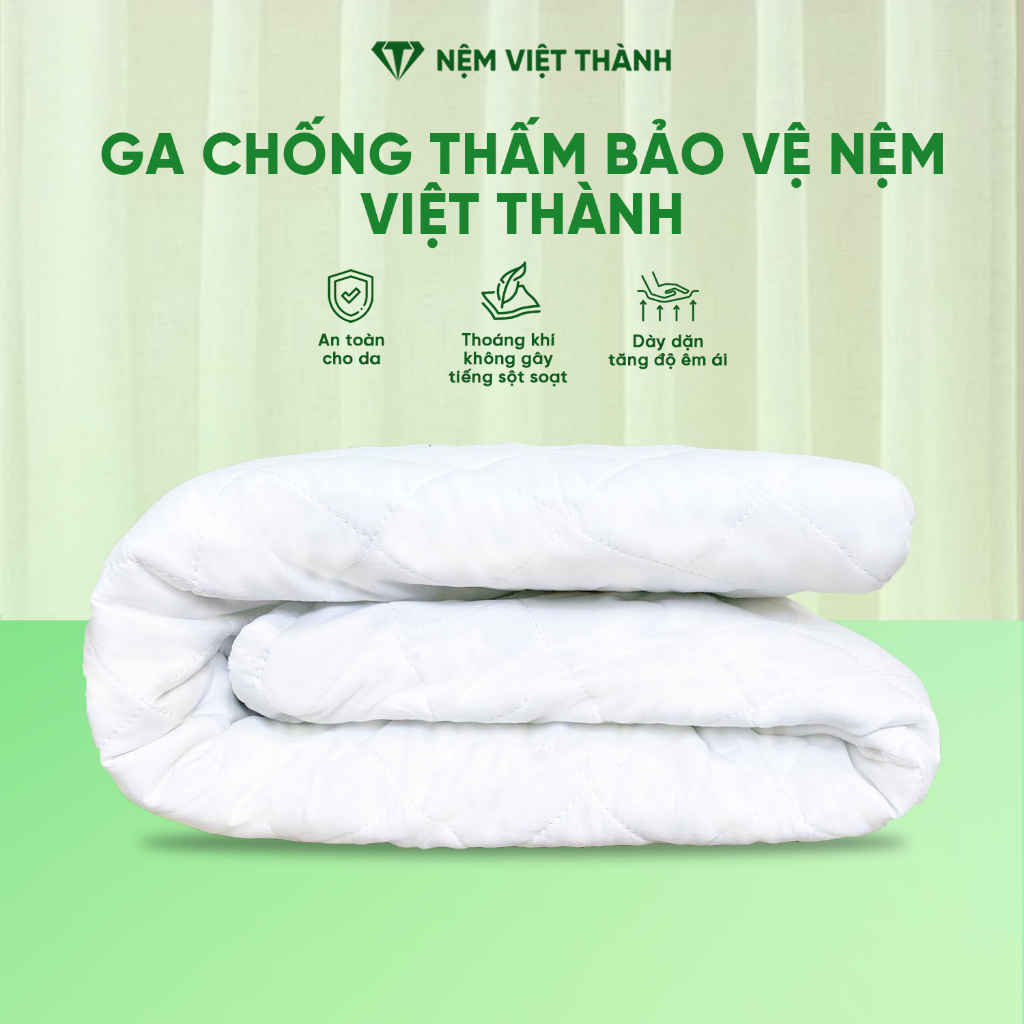 [CHỐNG NƯỚC] Ga Chống Thấm Việt Thành Cao Cấp, Tấm Lót Chống Thấm Nước Bảo Vệ Nệm, Bền Bỉ, Mềm Mại, Thoáng Khí.