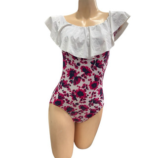 (Size XS) Bikini 1 mảnh, bộ đồ bơi liền thân kín đáo, hoạ tiết hoa nổi bật chất vải co giãn tốt có đệm ngực