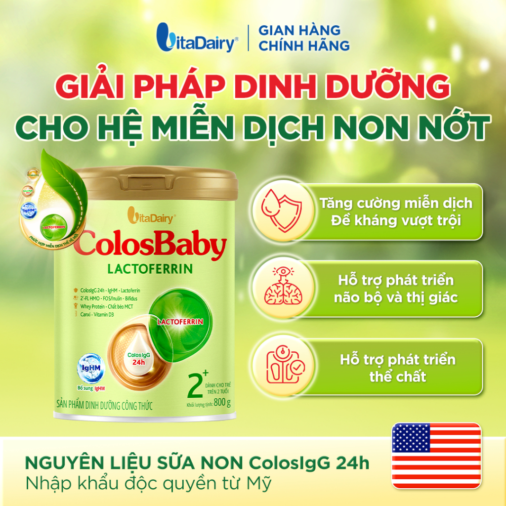 [COMBO 3 LON] Sữa bột ColosBaby Lactoferrin, giúp trẻ tăng đề kháng cho bé trên 2 tuổi - Lon 800g