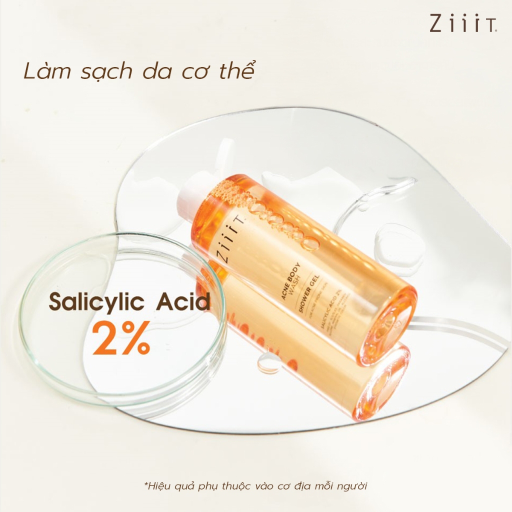 [Quà Tặng] Sữa Tắm Giảm Mụn Lưng BHA 2% Kháng Khuẩn, Giảm Dầu Cho Da Nhạy Cảm ZiiiT 7ml