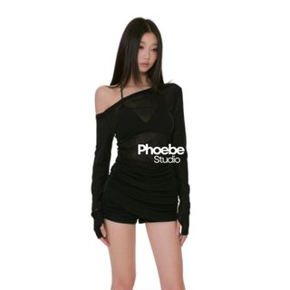Áo Thun Giấy Trễ Vai Tay Dài - Phoebe Studio [AO00243]