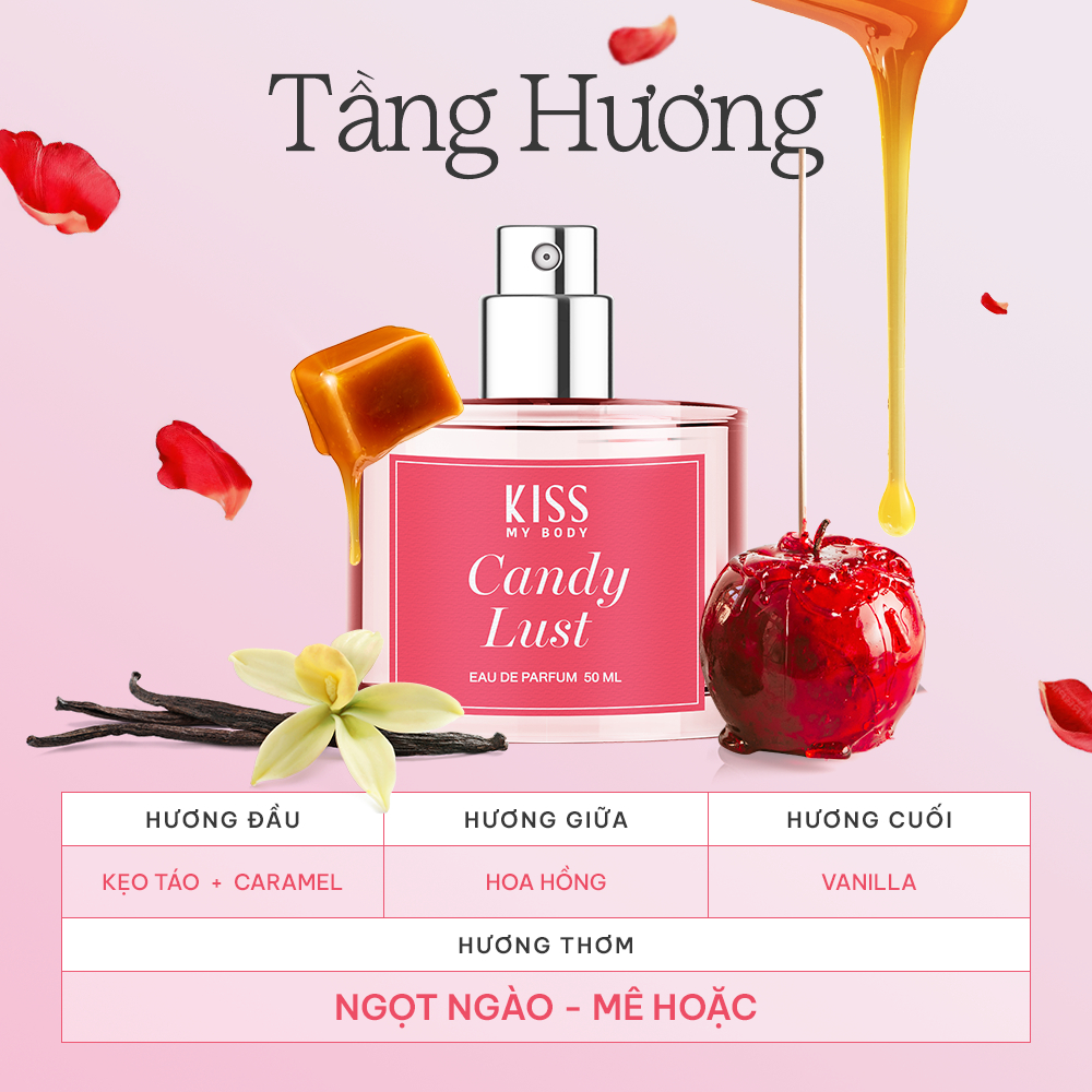 Nước Hoa Kiss My Body Eau De Parfum Hương Ngọt Lưu Hương Lâu Nhiều Mùi Tùy Chọn 50ml