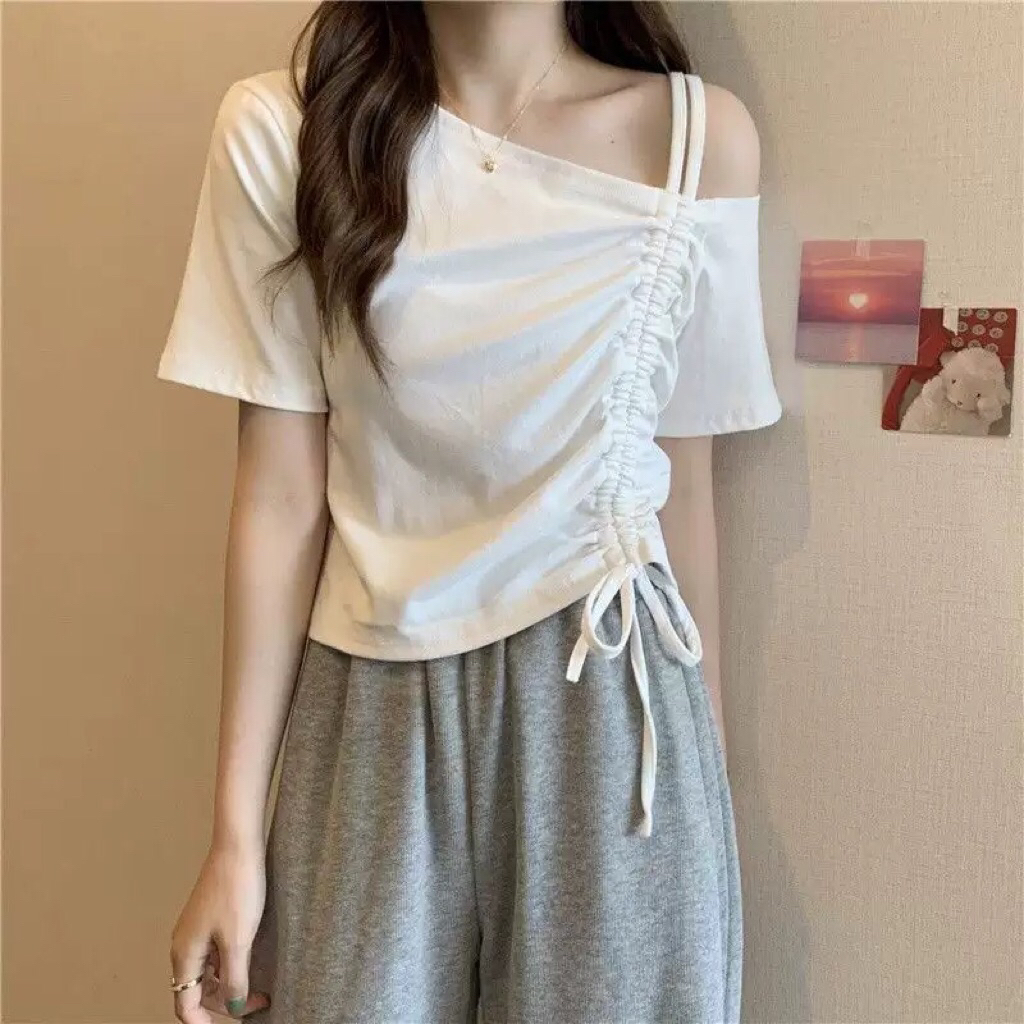 Áo nữ ôm dây rút CHẤT THUN DÀY ĐẸP dáng ôm sang chảnh A91 | BigBuy360 - bigbuy360.vn
