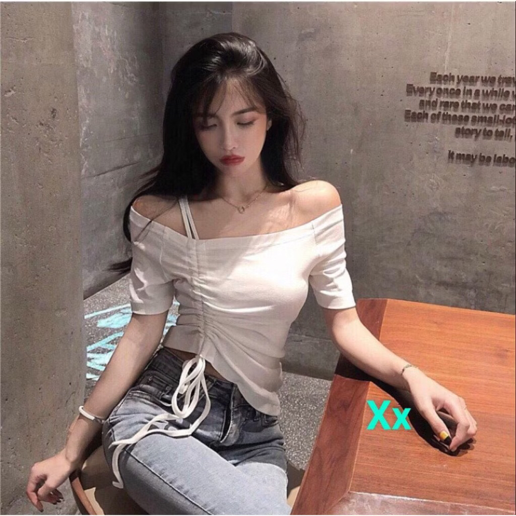 Áo nữ ôm dây rút CHẤT THUN DÀY ĐẸP dáng ôm sang chảnh A91 | BigBuy360 - bigbuy360.vn