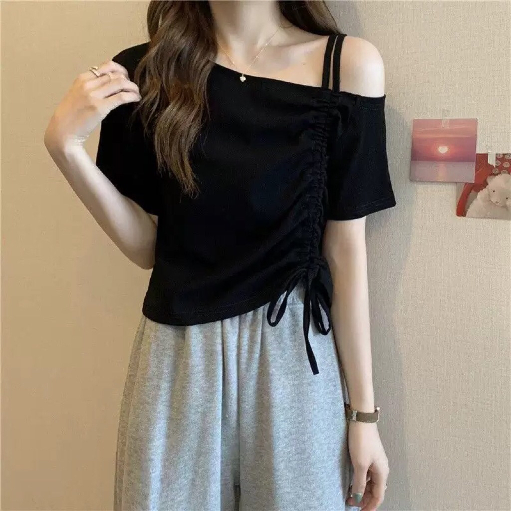 Áo nữ ôm dây rút CHẤT THUN DÀY ĐẸP dáng ôm sang chảnh A91 | BigBuy360 - bigbuy360.vn