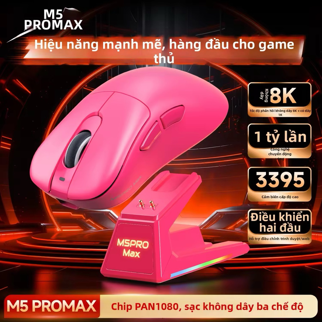 Chuột chơi game Lingbao M5PRO Bluetooth không dây nhẹ ba chế độ