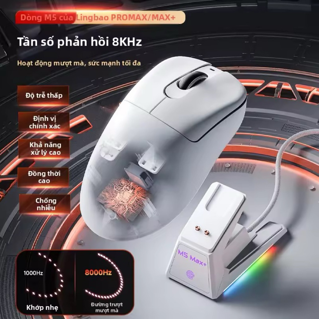 Chuột chơi game Lingbao M5PRO Bluetooth không dây nhẹ ba chế độ