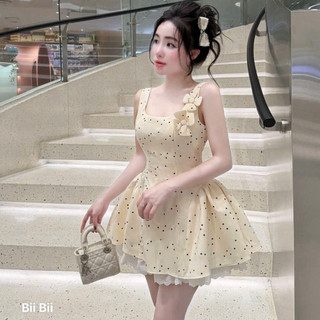 TKL1 Tổng hợp các mẫu váy sát nách hoạ tiết hot dáng xoè siêu sang siêu xinh