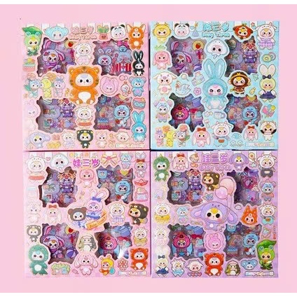 Hộp gồm 100 tấm sticker hoạt hình dễ thương dùng để trang trí sổ, đồ dùng nhiều mẫu nhiều chủ đề siêu xinh