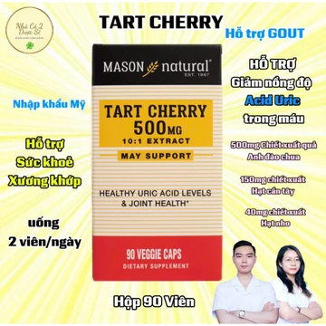 [HỖ TRỢ GOUT] Tart Cherry Mason 500mg Hộp 90 Viên Hỗ Trợ Giảm Acid Uric Tăng Cường Sức Khỏe Xương Khớp Cho Cả Nam Và Nữ