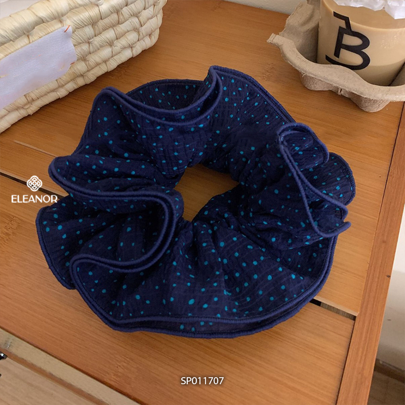 Dây buộc tóc nữ scrunchies Eleanor Accessories trơn phối chấm bi phụ kiện tóc dây cột tóc 11707
