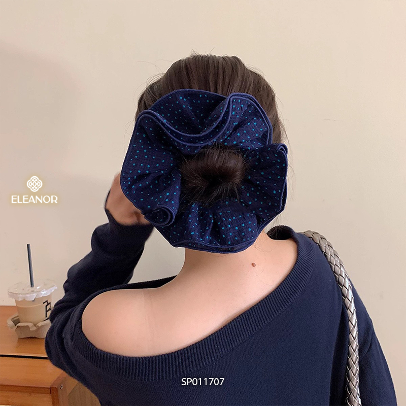 Dây buộc tóc nữ scrunchies Eleanor Accessories trơn phối chấm bi phụ kiện tóc dây cột tóc 11707