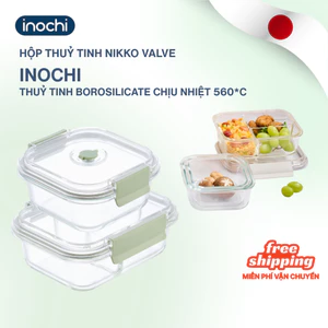 Hộp thủy tinh NIKKO VALVE Inochi từ thủy tinh cao cấp, chịu nhiệt 560*, an toàn với lò vi sóng, lò nướng