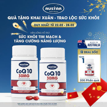 Viên Uống Bổ Tim AUSTAR CoQ10 150mg – Hỗ Trợ Tim Mạch, Chống Oxy Hóa, Giảm Nguy Cơ Xơ Vữa Động Mạch