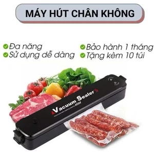 Máy hút chân không thực phẩm kèm hàn miệng túi vacuum sealer(tặng kèm 10 túi)