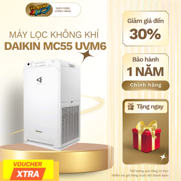 [Chính hãng] Máy lọc không khí Daikin MC55UVM6-7 có điều khiển Lọc bụi mịn phòng 41m2, công nghệ Streamer tiết kiệm điện