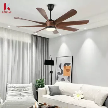 Quạt Trần Đèn 8 Cánh Nhựa ABS, Quạt Trần Trang Trí Phòng Khách, Phòng Ngủ Hiện Đại, Sang Trọng