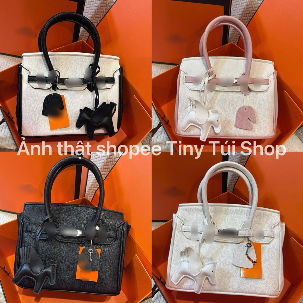 (Full-Box) Túi H Bikin TẶNG Ổ KHOÁ + NGỰA size 25cm TAG BẠC sang chảnh