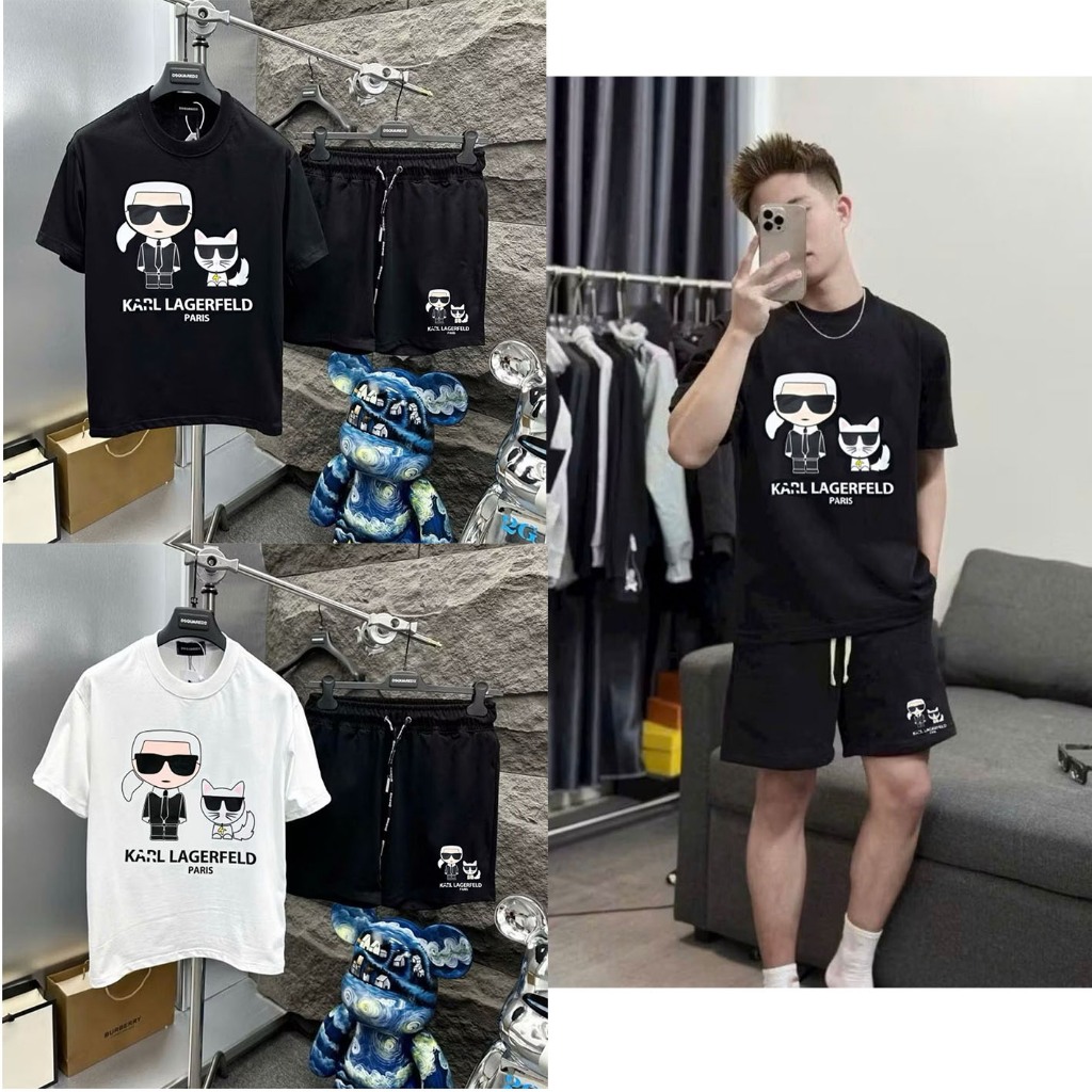 Bộ cộc nam Karl Bé Mèo Siêu Nét – Chất Liệu Cotton Mềm Mịn,Thoáng Mát – Thời Trang Boy Phố Hottrend 2026