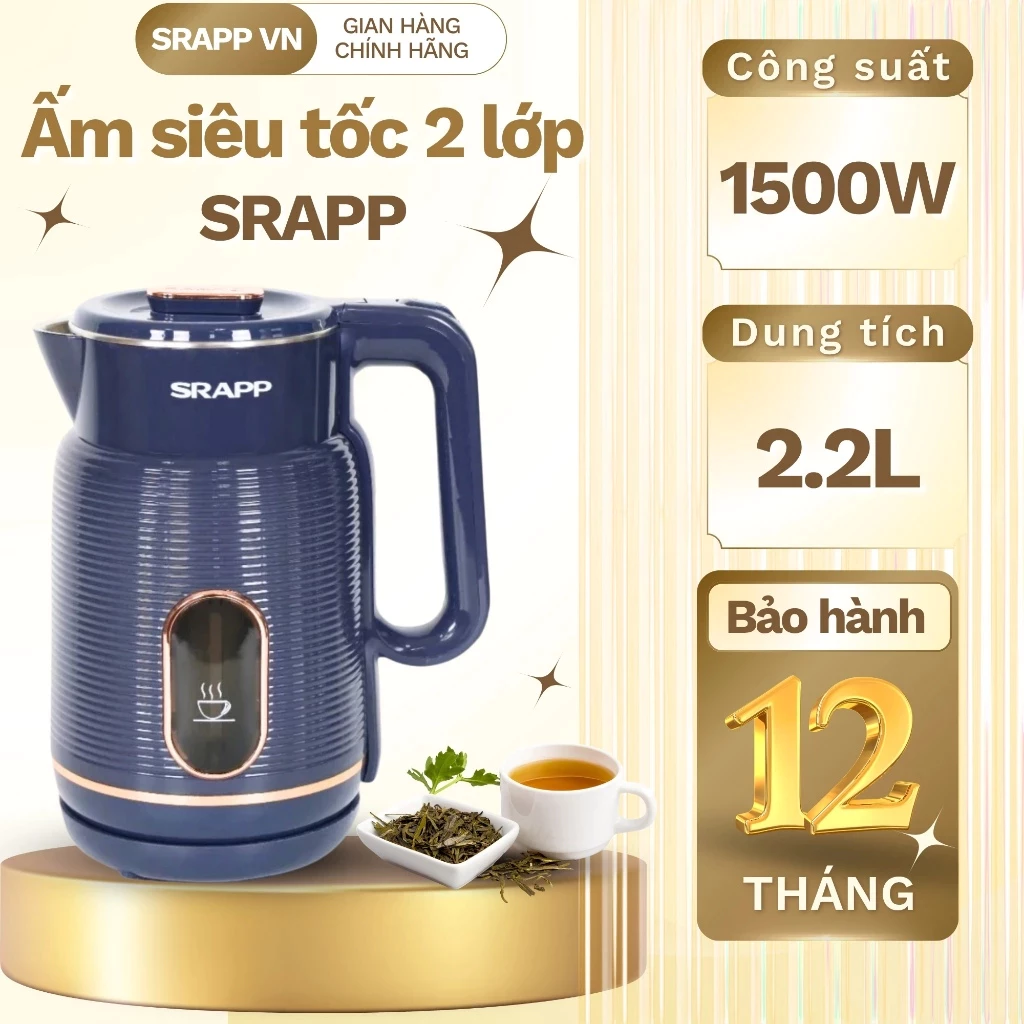 Review Ấm Siêu Tốc SRAPP 2.2L 1500W – Ấm Đun Nước Siêu Tốc Giá Rẻ Tự Động Ngắt Khi Sôi 1 vn 11134207 81ztc
