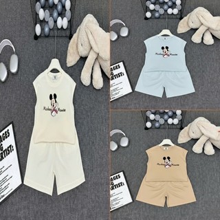 Set Bé Trai Ba Lỗ Mickey Cotton 4 Chiều – Bộ Hè Mềm Mát Cho Bé size 9-25kg