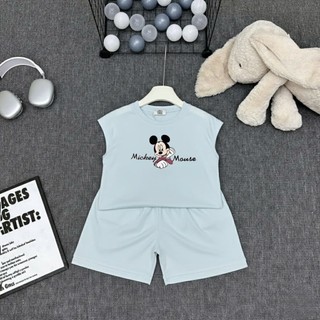Set Bé Trai Ba Lỗ Mickey Cotton 4 Chiều – Bộ Hè Mềm Mát Cho Bé size 9-25kg
