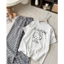 Set Bộ Nữ Áo Cotton Khô 2 Chiều + Quần Dài Đũi FreeSize Họa Tiết Dễ Thương Phong Cách Hàn Quốc