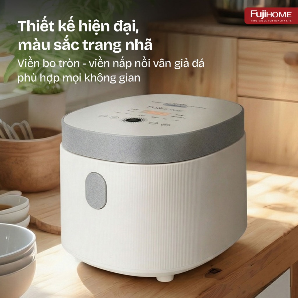 Nồi cơm điện tách đường 1L Nhập Khẩu FUJIHOME RC10BLS, nồi cơm điện đa chức năng nấu nhanh tiện lợi