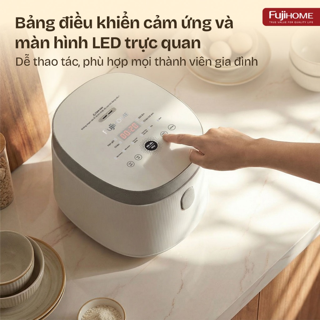 Nồi cơm điện tách đường 1L Nhập Khẩu FUJIHOME RC10BLS, nồi cơm điện đa chức năng nấu nhanh tiện lợi