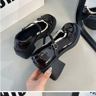 {LOẠI I} giày búp bê tăng chiều cao đế độn cao 6cm phong cách pháp mẫu mới QC