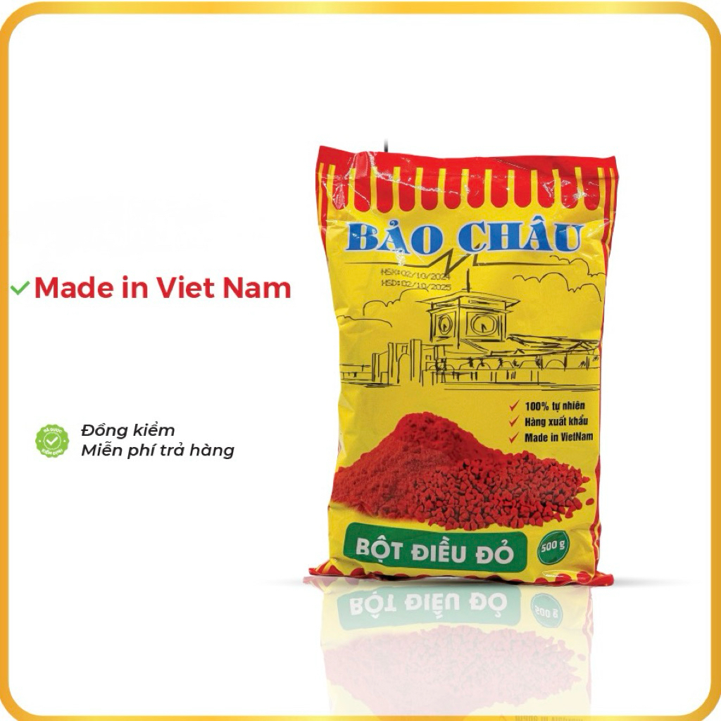 1 thùng 10kg Bột Điều Đỏ Bảo Châu dùng chế biến đồ ăn tạo màu thực phẩm túi 500g
