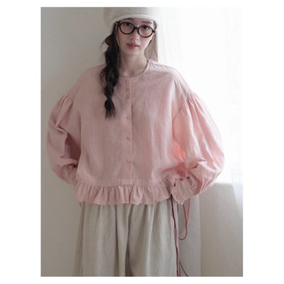 𝗠𝗼𝗹𝗹𝘆 -|LY LINEN|- Áo Linen tay dài xếp li rút