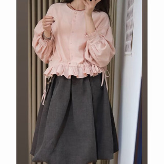𝗠𝗼𝗹𝗹𝘆 -|LY LINEN|- Áo Linen tay dài xếp li rút