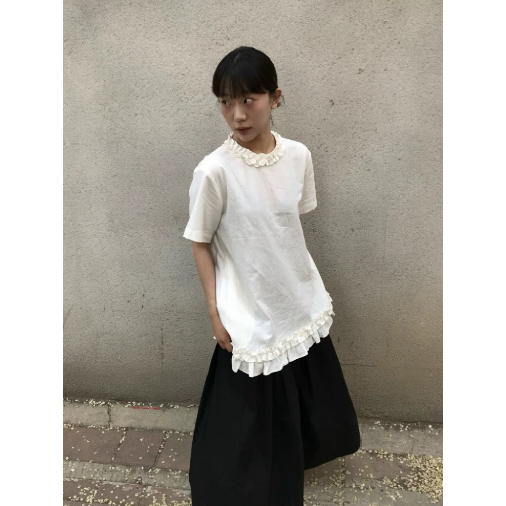 𝗧𝗼𝗷𝗶 - Áo xếp li xòe Linen basic